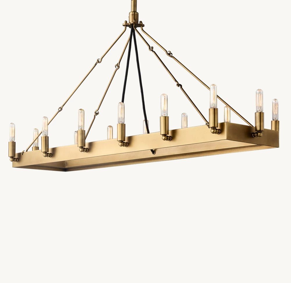 Camena Vintage Filament Rectangular Chandelier - lampmodern