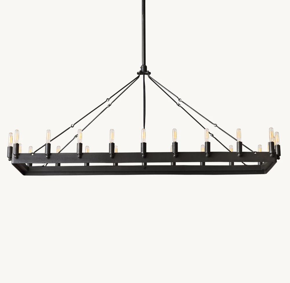 Camena Vintage Filament Rectangular Chandelier - lampmodern