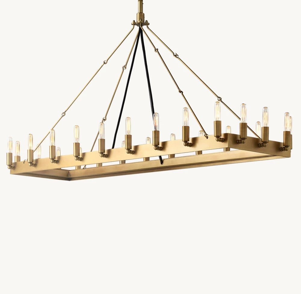 Camena Vintage Filament Rectangular Chandelier - lampmodern