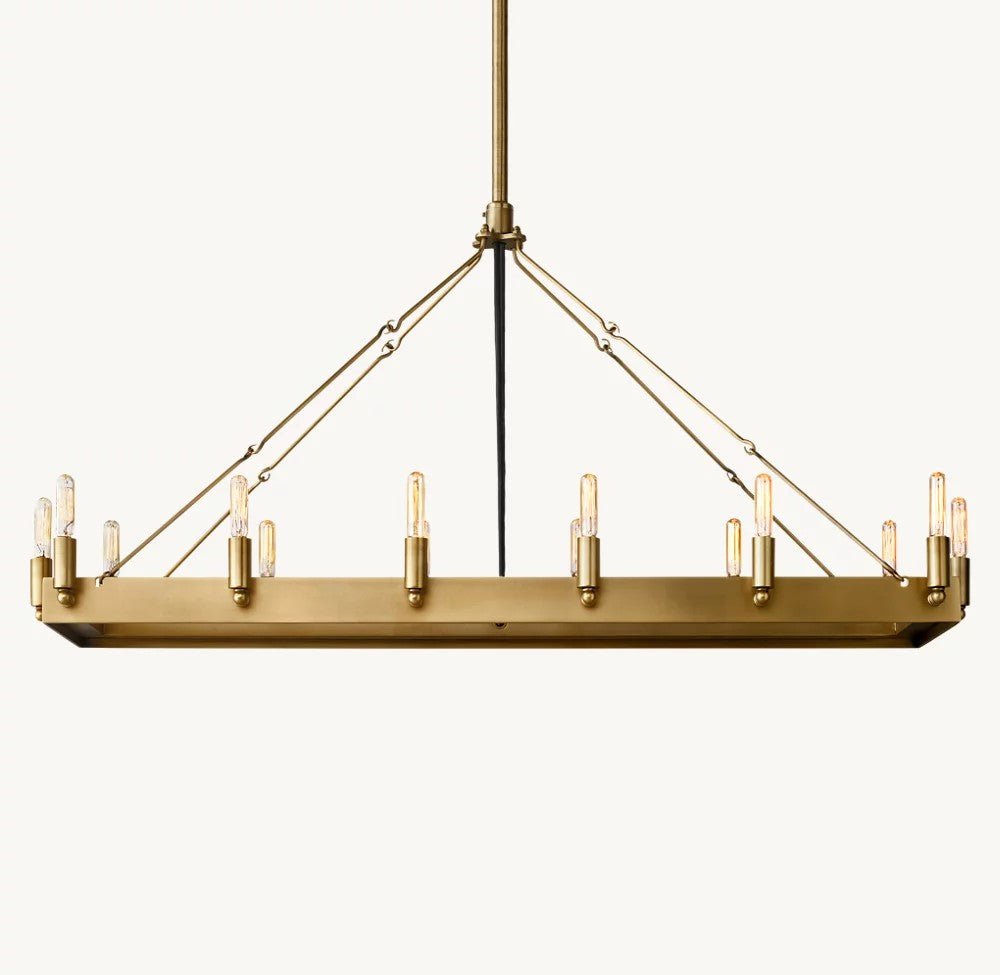 Camena Vintage Filament Rectangular Chandelier - lampmodern