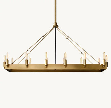 Camena Vintage Filament Rectangular Chandelier - lampmodern