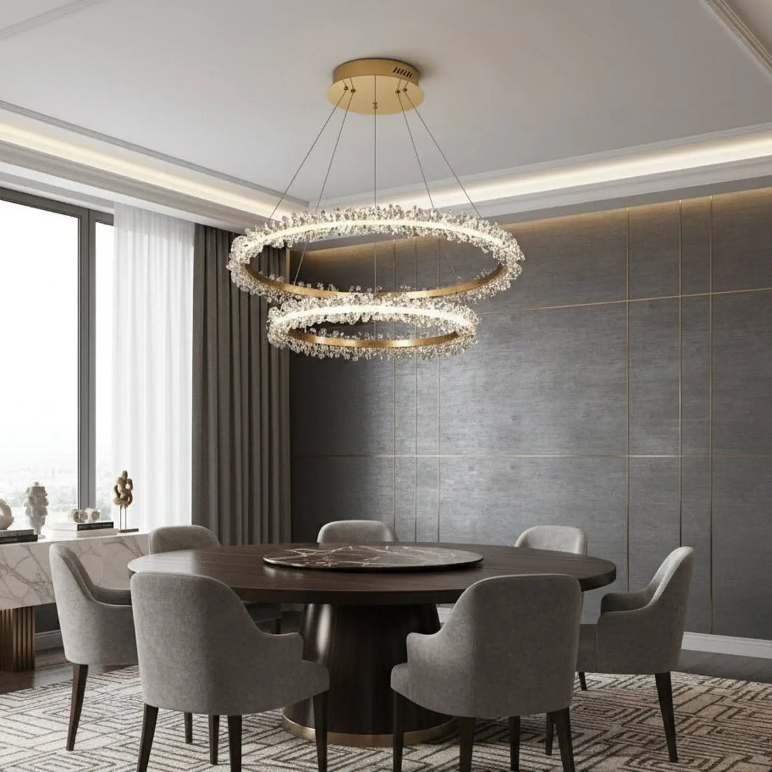 Capri 2 - Ring Modern Crystal Chandelier - lampmodern