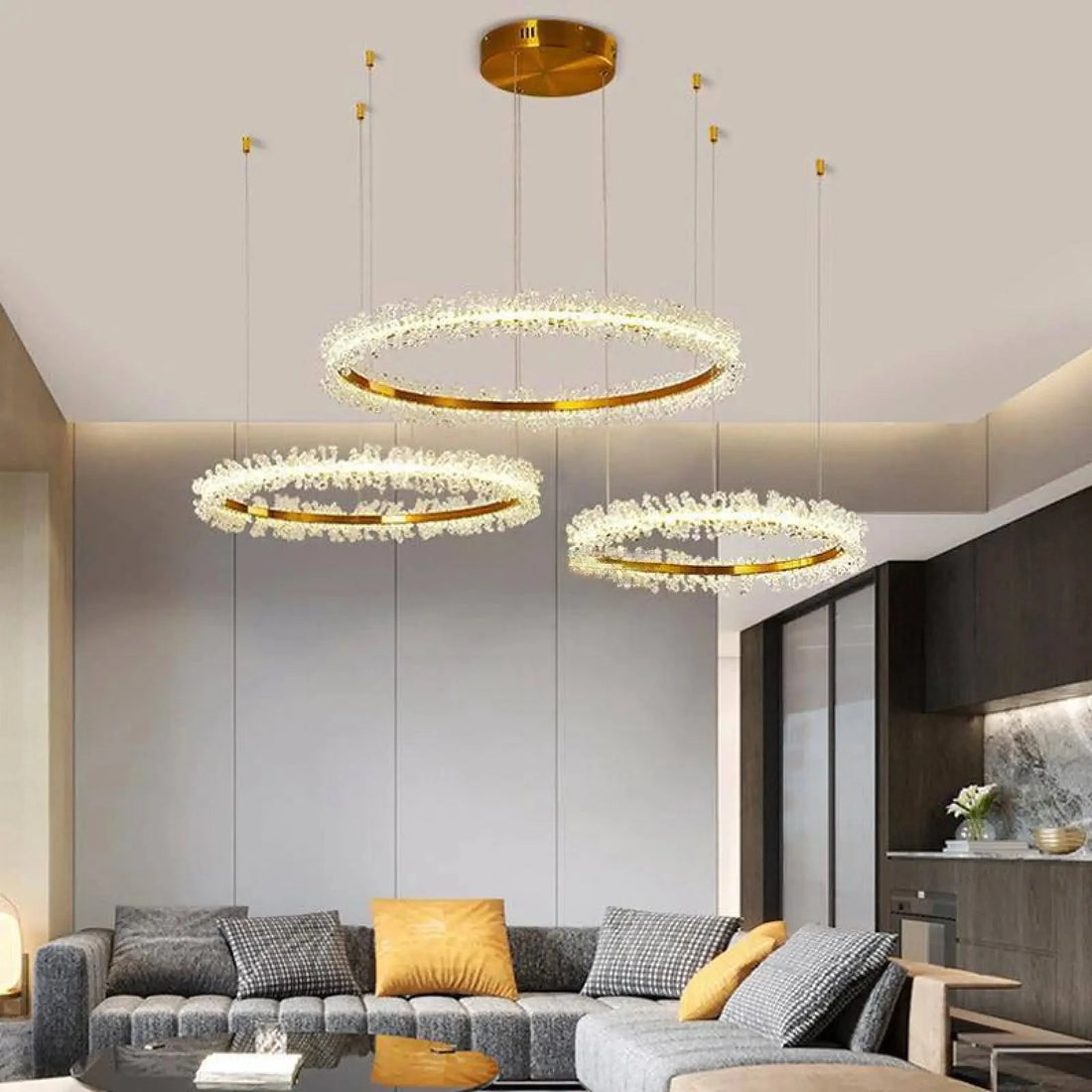 Capri 3 - Ring Crystal Chandelier - lampmodern