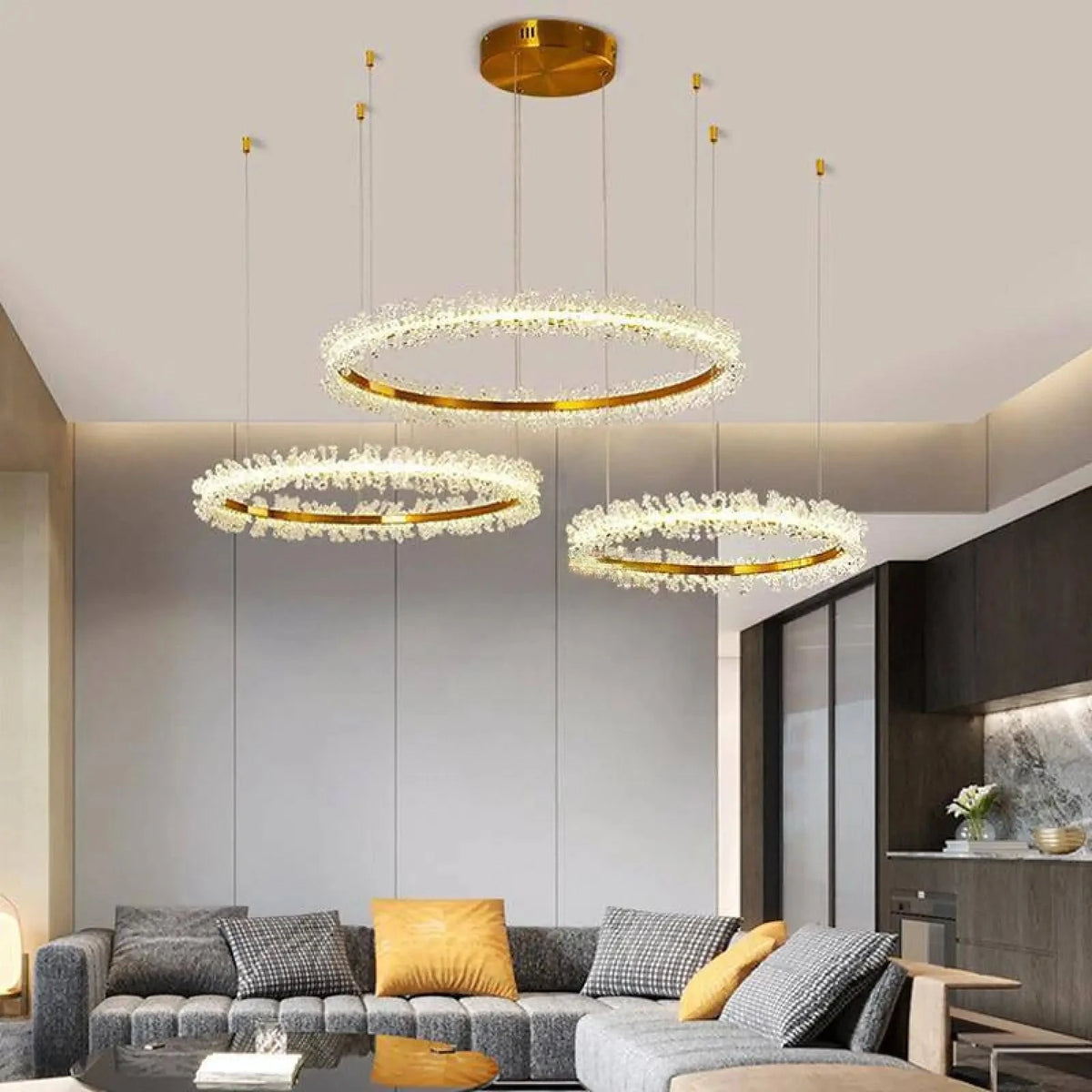 Capri 3 - Ring Crystal Chandelier - lampmodern