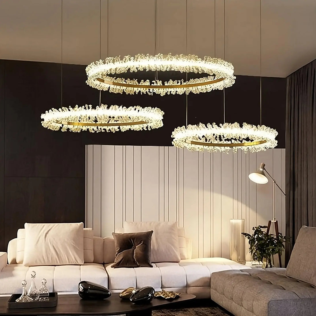 Capri 3 - Ring Crystal Chandelier - lampmodern