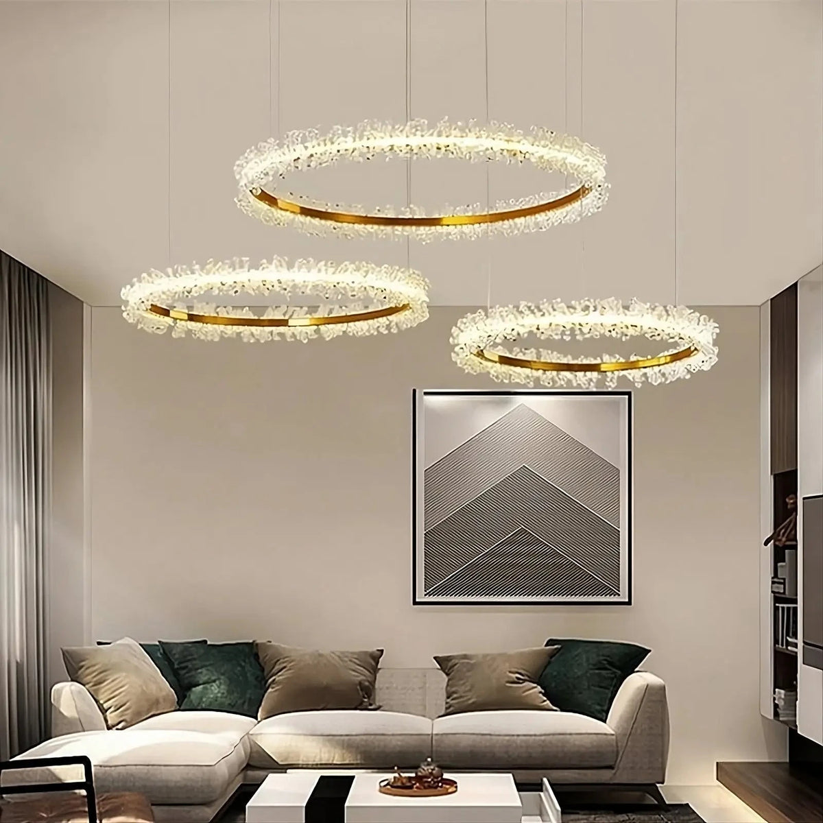 Capri 3 - Ring Crystal Chandelier - lampmodern