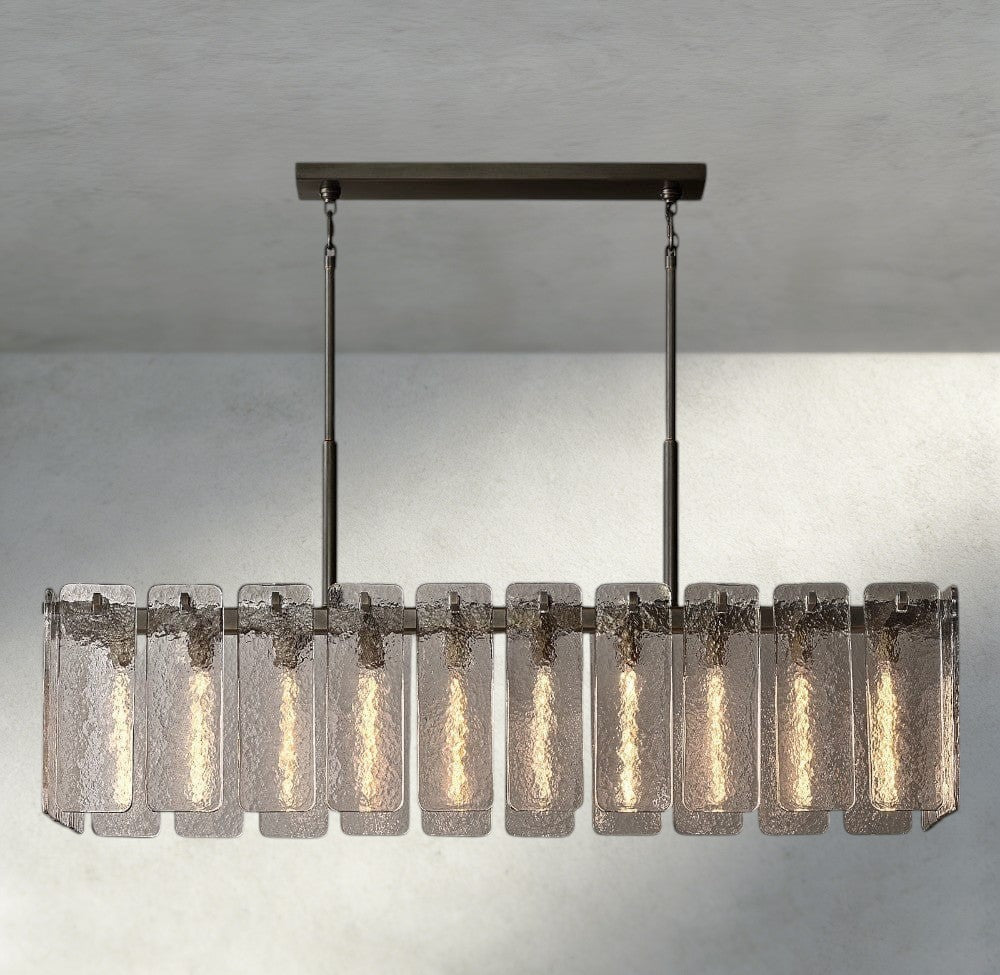 Celamotto Glass Rectangular Chandelier 60", 72" - lampmodern
