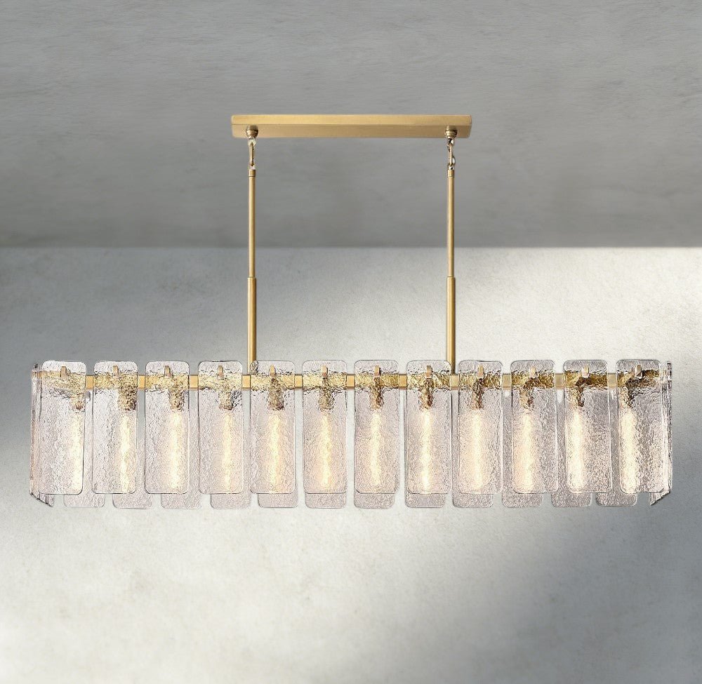 Celamotto Glass Rectangular Chandelier 60", 72" - lampmodern