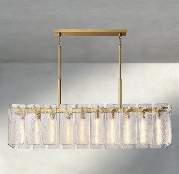 Celamotto Glass Rectangular Chandelier 60", 72" - lampmodern