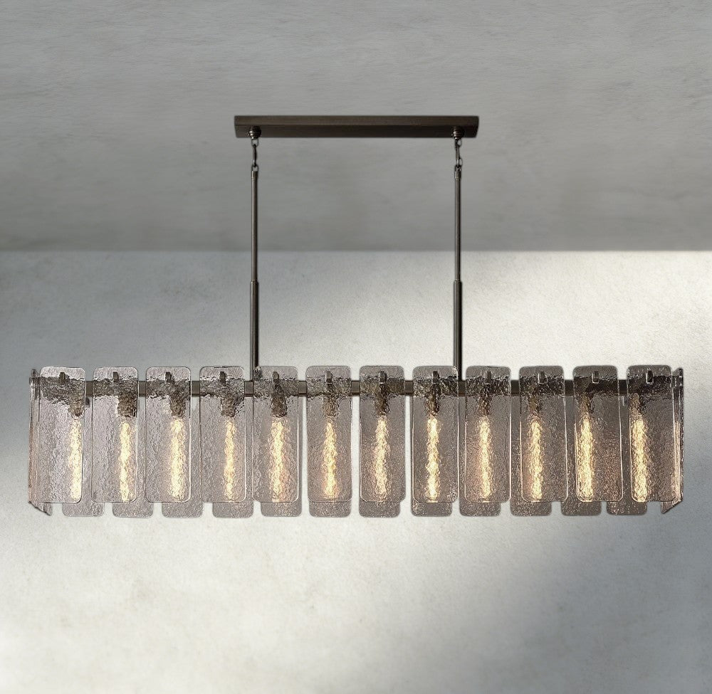 Celamotto Glass Rectangular Chandelier 60", 72" - lampmodern