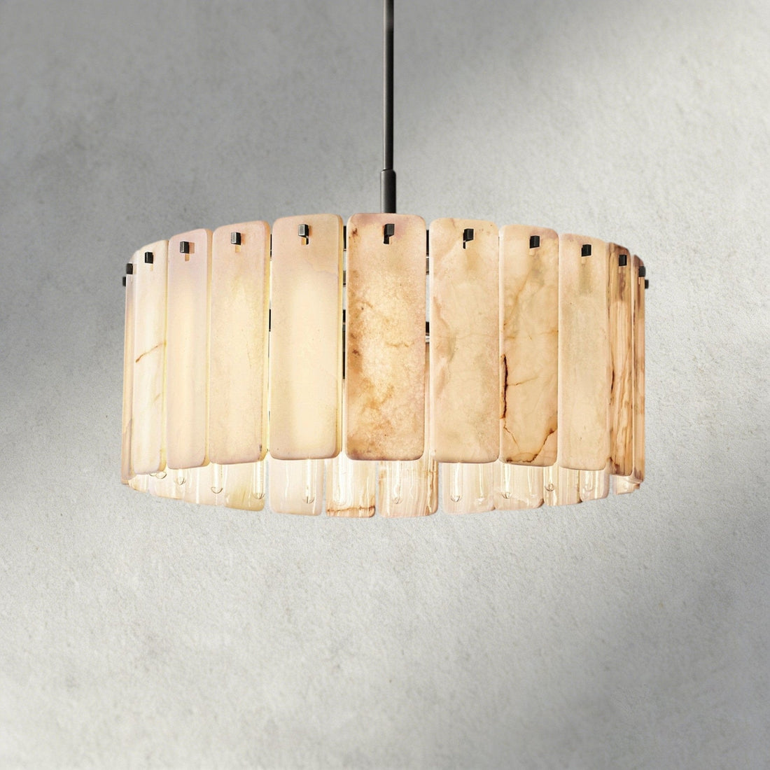 Celamotto Onyx Round Alabaster Chandelier 36". 48", 60" - lampmodern
