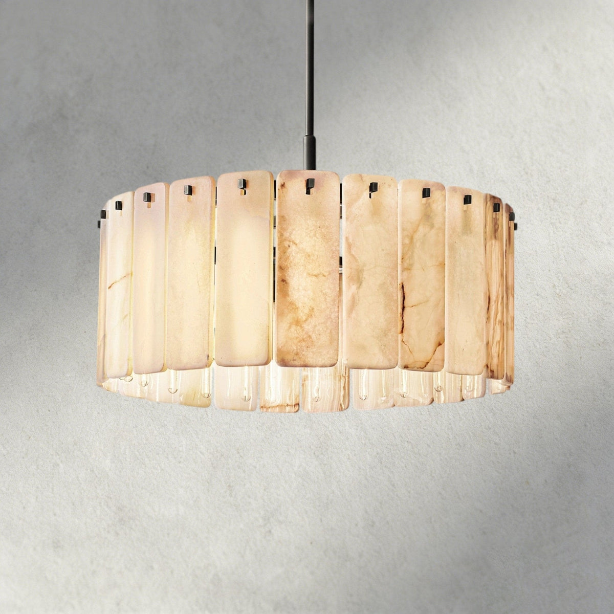 Celamotto Onyx Round Alabaster Chandelier 36". 48", 60" - lampmodern