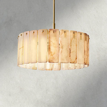 Celamotto Onyx Round Alabaster Chandelier 36". 48", 60" - lampmodern