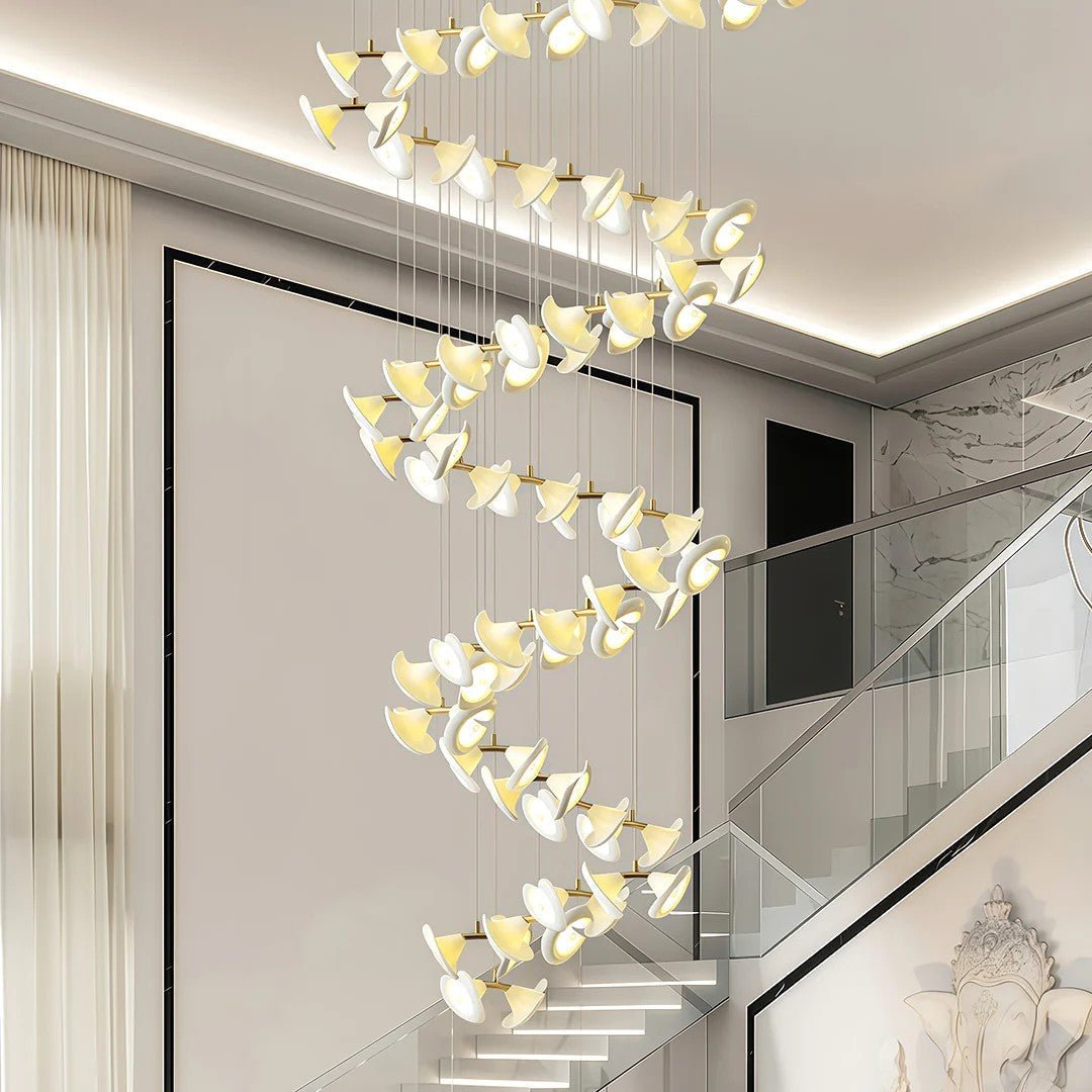 Ceramic Chandeliers Luxury Tulip Flower Ceiling Light - lampmodern