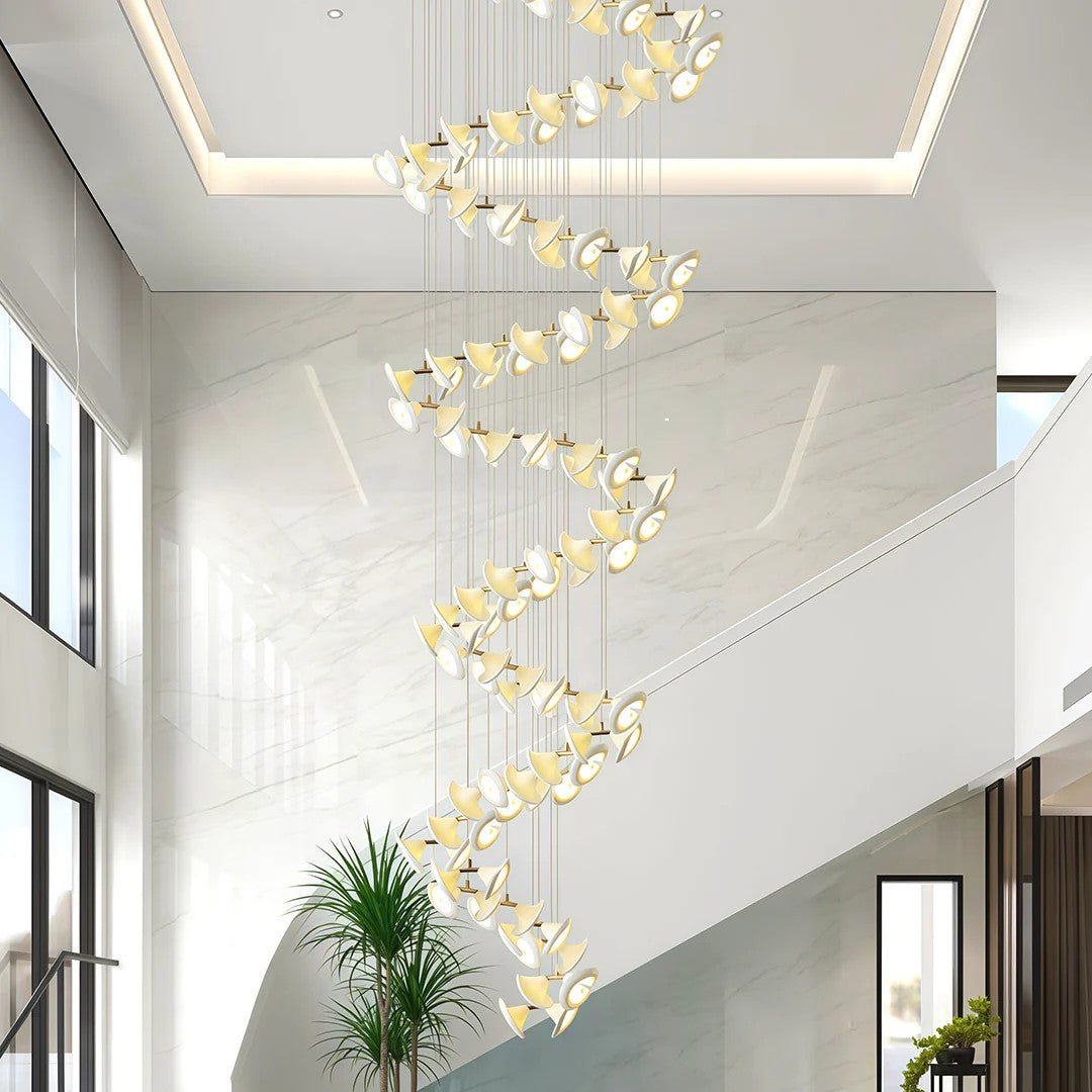 Ceramic Chandeliers Luxury Tulip Flower Ceiling Light - lampmodern