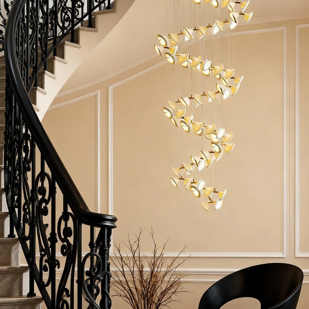 Ceramic Chandeliers Luxury Tulip Flower Ceiling Light - lampmodern