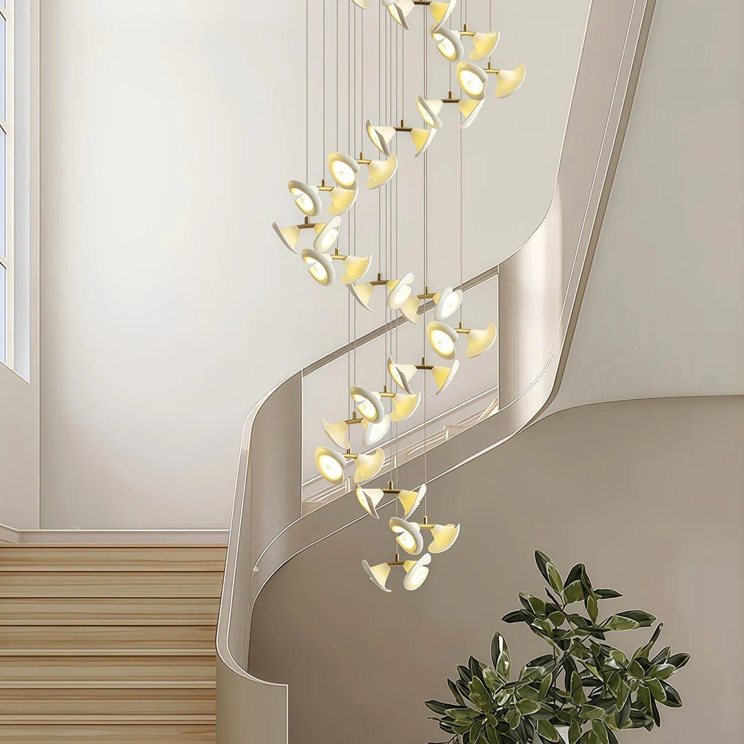 Ceramic Chandeliers Luxury Tulip Flower Ceiling Light - lampmodern