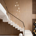Chandelier for Staircase Full Copper Luxury Crystal Ceiling Light - lampmodern