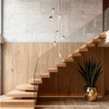Chandelier for Staircase Full Copper Luxury Crystal Ceiling Light - lampmodern
