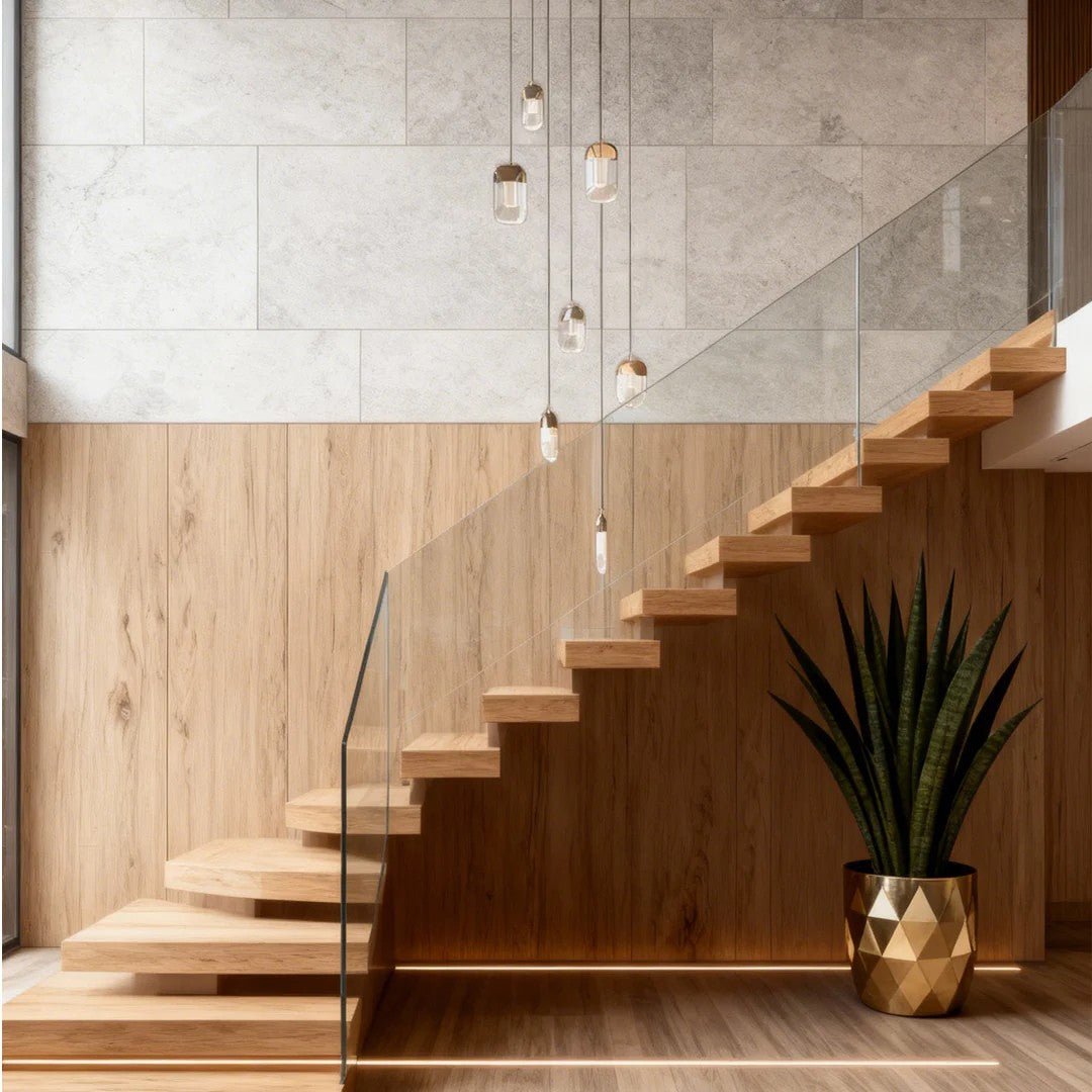 Chandelier for Staircase Full Copper Luxury Crystal Ceiling Light - lampmodern
