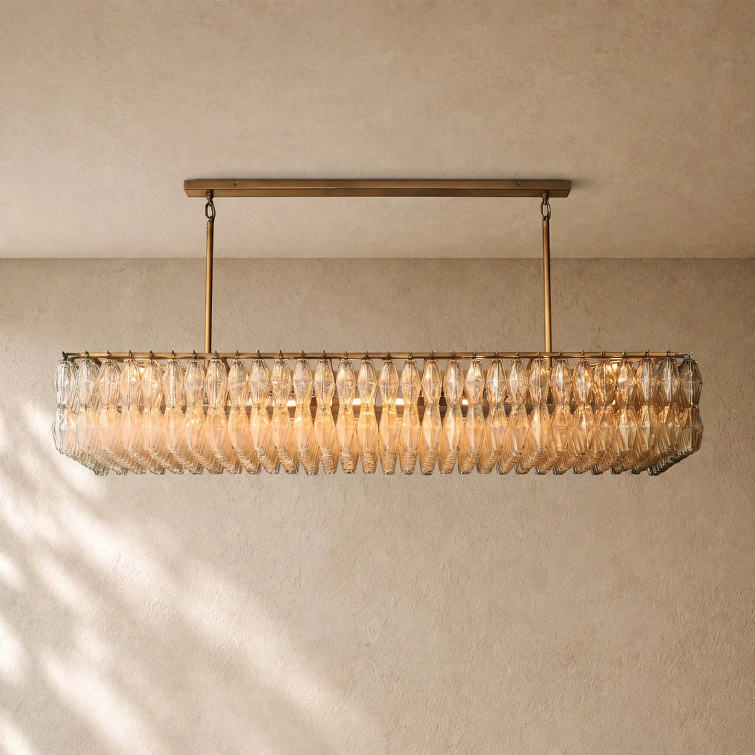 Chara Glass Rectangular Chandelier