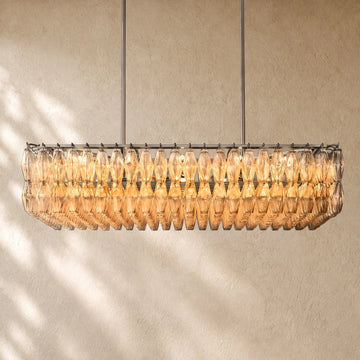 Chara Glass Rectangular Chandelier