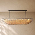 Chiaramn Clear Glass Tired Rectangular Chandelier 54’’74’’ - Clear / 54’’ / Bronze