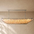 Chiaramn Clear Glass Tired Rectangular Chandelier 54’’74’’ - Clear / 74’’ / Nickle