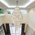 Chrome Extra Large Crystal Chandelier for Foyer Staircase Living Room Entrance Ceiling Light Fixture In Silver - lampmodern