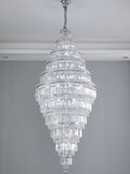 Chrome Extra Large Crystal Chandelier for Foyer Staircase Living Room Entrance Ceiling Light Fixture In Silver - lampmodern