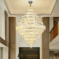Chrome/ Silver/ Gold Extra Large Chandelier For Foyer Living Room Staircase Crystal Ceiling Lighting Fixture - lampmodern