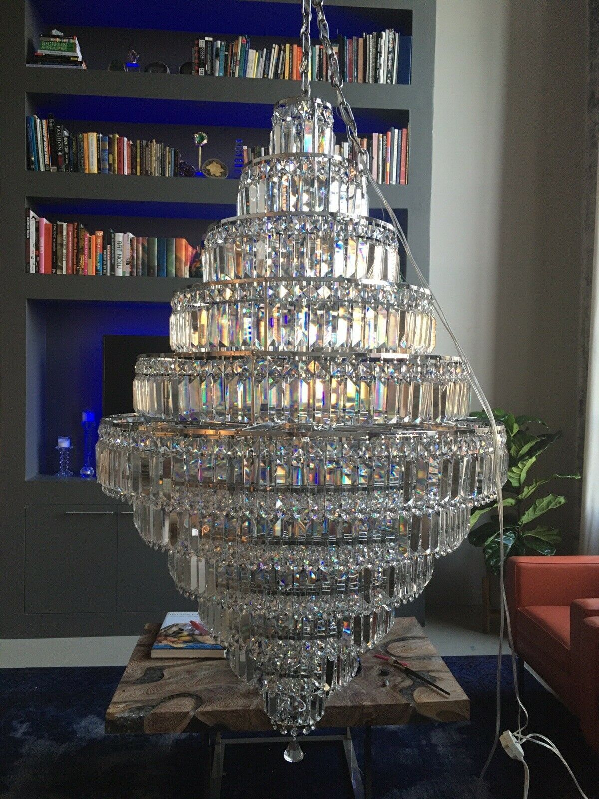Chrome/ Silver/ Gold Extra Large Chandelier For Foyer Living Room Staircase Crystal Ceiling Lighting Fixture - lampmodern