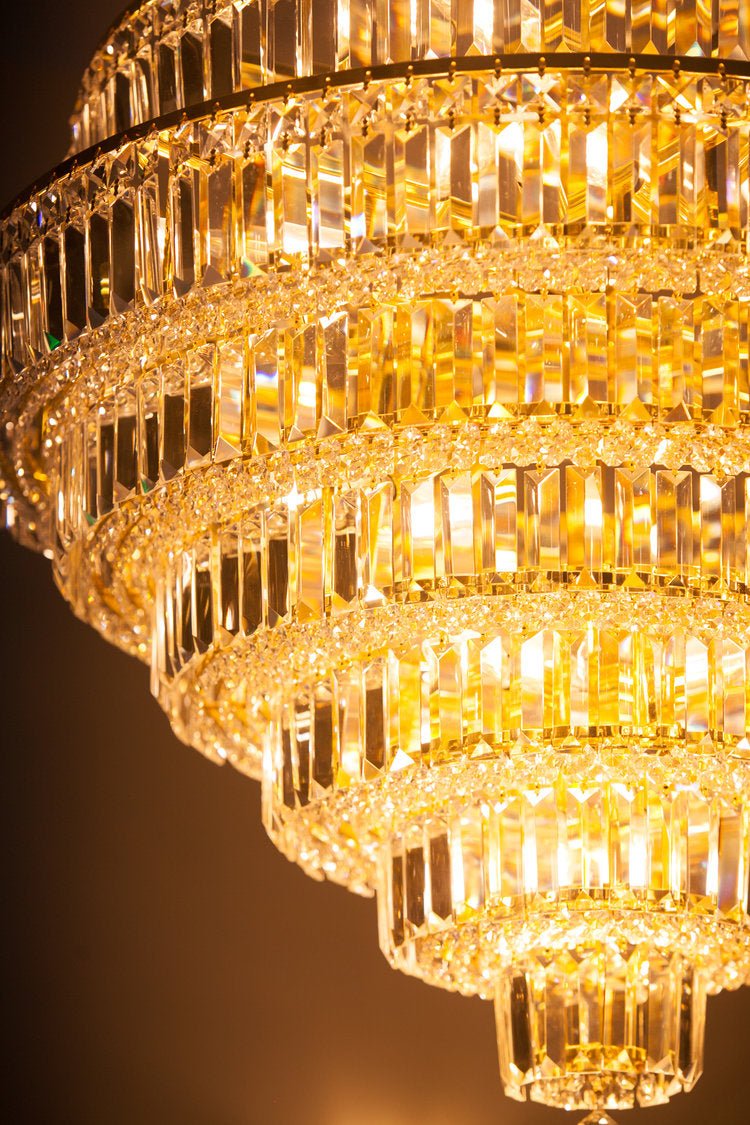 Chrome/ Silver/ Gold Extra Large Chandelier For Foyer Living Room Staircase Crystal Ceiling Lighting Fixture - lampmodern