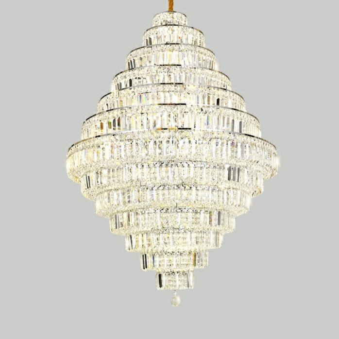 Chrome/ Silver/ Gold Extra Large Chandelier For Foyer Living Room Staircase Crystal Ceiling Lighting Fixture - lampmodern