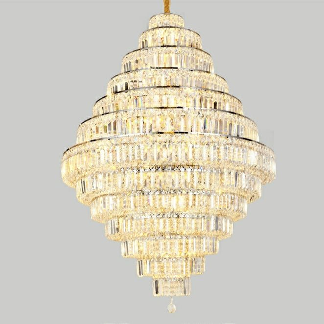 Chrome/ Silver/ Gold Extra Large Chandelier For Foyer Living Room Staircase Crystal Ceiling Lighting Fixture - lampmodern