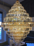 Chrome/ Silver/ Gold Extra Large Chandelier For Foyer Living Room Staircase Crystal Ceiling Lighting Fixture - lampmodern