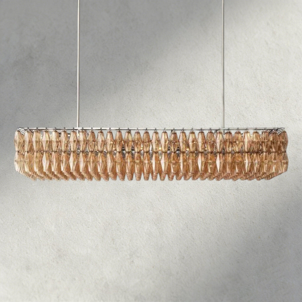 CIHELA CLEAR/ SMOKE GLASS RECTANGULAR CHANDELIER 54", 74" - lampmodern