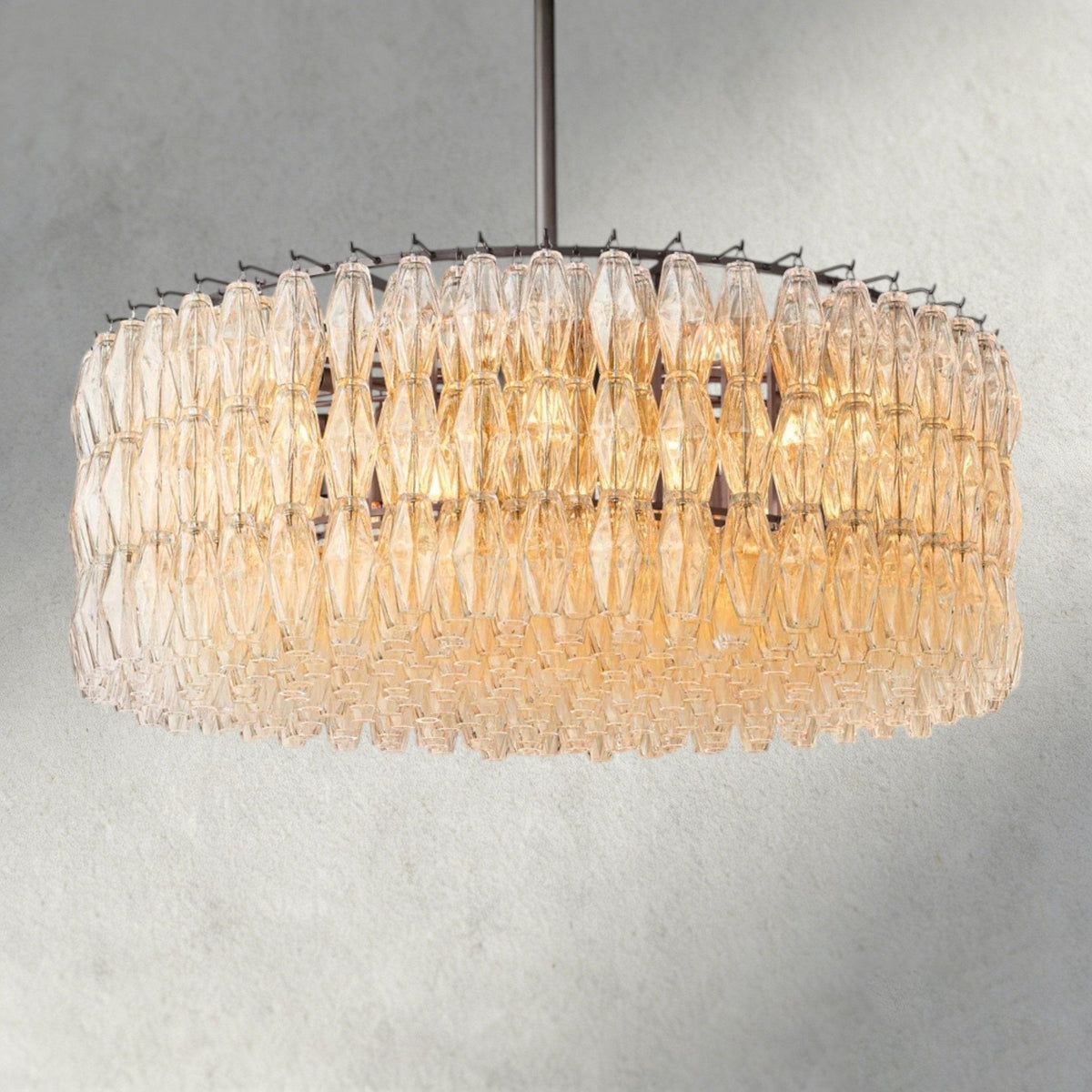 CIHELA CLEAR/ SMOKE GLASS ROUND CHANDELIER 37", 47", 62" - lampmodern
