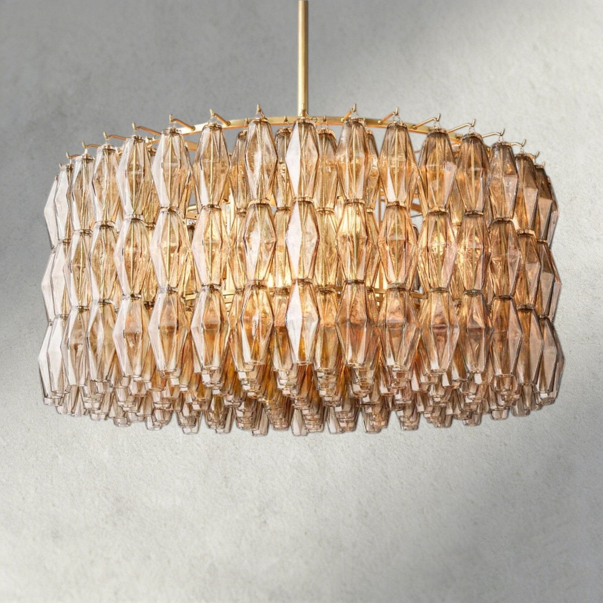 CIHELA CLEAR/ SMOKE GLASS ROUND CHANDELIER 37", 47", 62" - lampmodern