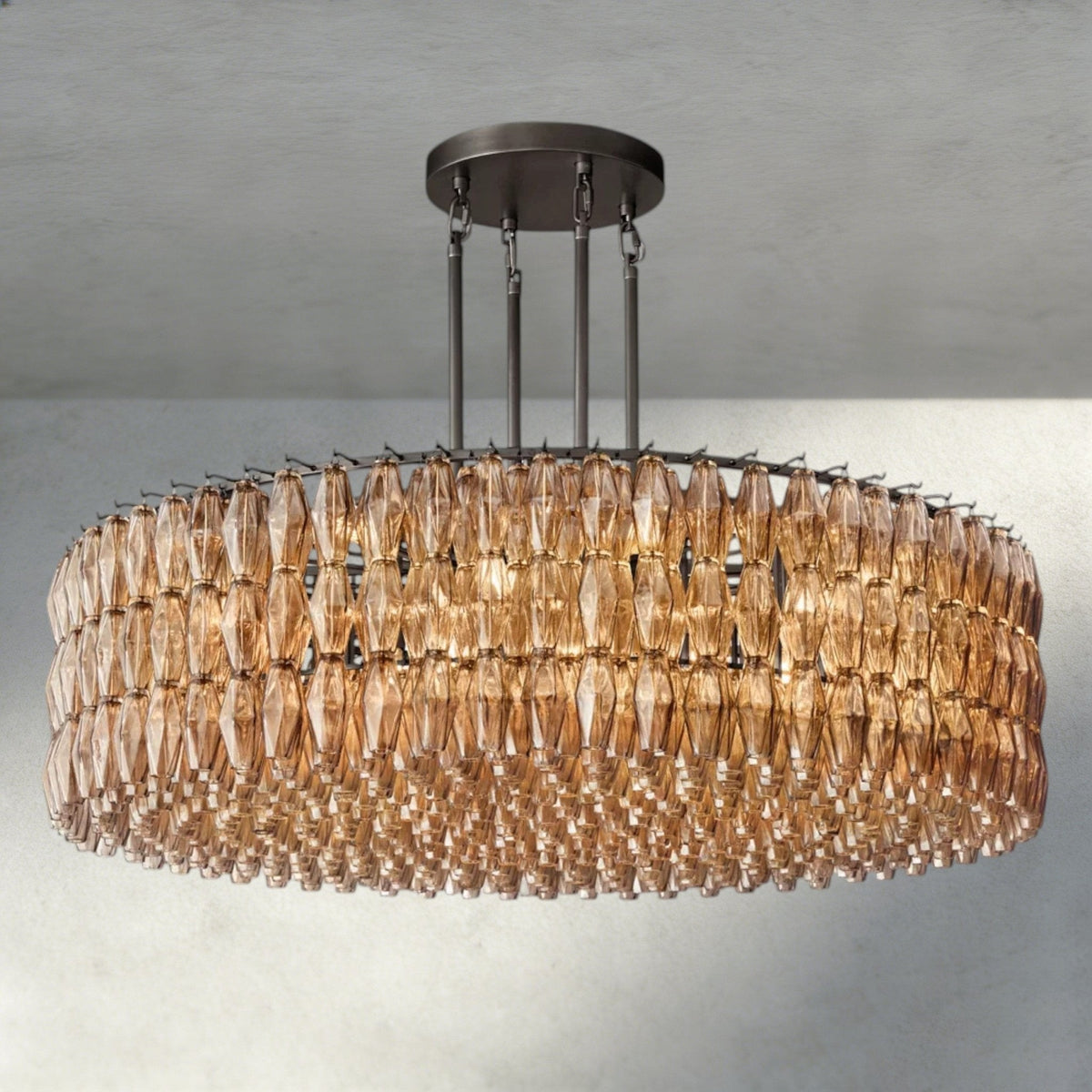 CIHELA CLEAR/ SMOKE GLASS ROUND CHANDELIER 37", 47", 62" - lampmodern