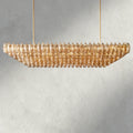 CIHELA CLEAR/ SMOKE GLASS TIERED RECTANGULAR CHANDELIER 54
