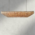 CIHELA CLEAR/ SMOKE GLASS TIERED RECTANGULAR CHANDELIER 54