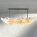 CIHELA CLEAR/ SMOKE GLASS TIERED RECTANGULAR CHANDELIER 54