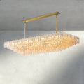 CIHELA CLEAR/ SMOKE GLASS TIERED RECTANGULAR CHANDELIER 54