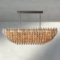 CIHELA CLEAR/ SMOKE GLASS TIERED RECTANGULAR CHANDELIER 54