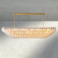 CIHELA CLEAR/ SMOKE GLASS TIERED RECTANGULAR CHANDELIER 54