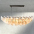 CIHELA CLEAR/ SMOKE GLASS TIERED RECTANGULAR CHANDELIER 54