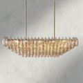 CIHELA CLEAR/ SMOKE GLASS TIERED RECTANGULAR CHANDELIER 54