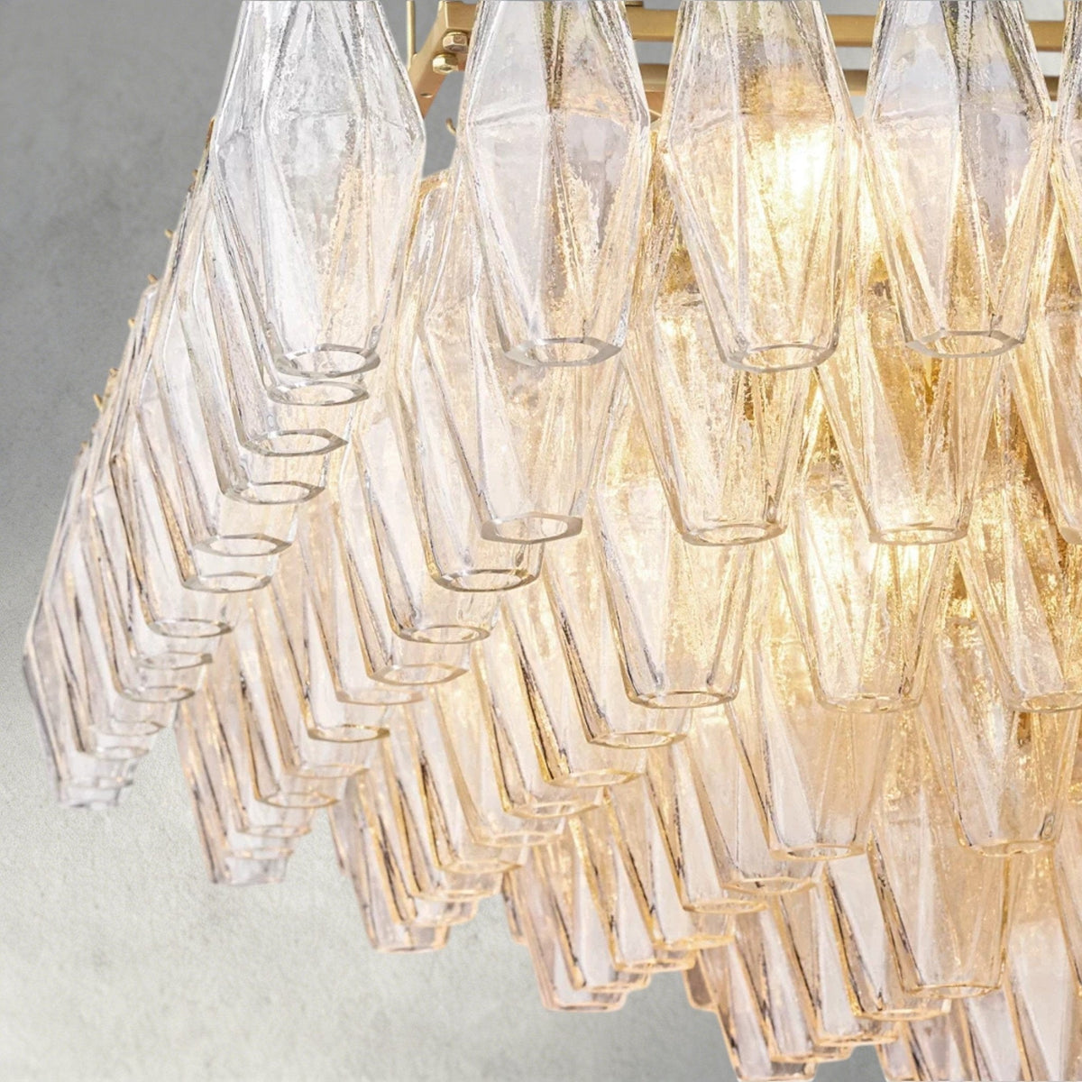 CIHELA CLEAR/ SMOKE GLASS TIERED RECTANGULAR CHANDELIER 54", 74" - lampmodern