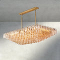 CIHELA CLEAR/ SMOKE GLASS TIERED RECTANGULAR CHANDELIER 54